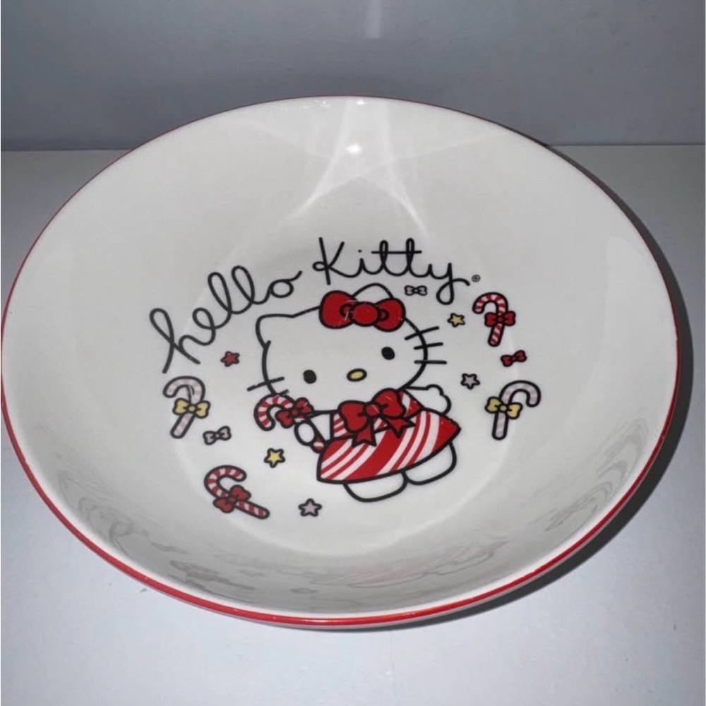 Sanrio Hello Kitty Candy Cane Bowl - Red and White
